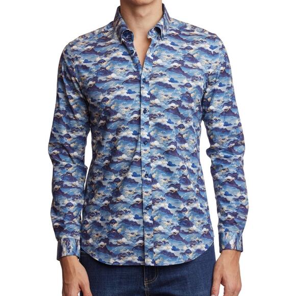 Paisley & Gray Men's Brian Slim Fit L/S button front Golden Wave small $95 - Picture 2 of 6